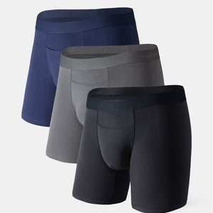 DAVID ARCHY Men's Underwear Micro Modal Dual Pouch Trunks Ball Pouch Bulge  Enhancing Boxer Briefs For Men 3 Or 4 Pack(M, Black/Dark Gray/Navy  Blue/Wine) on Galleon Philippines