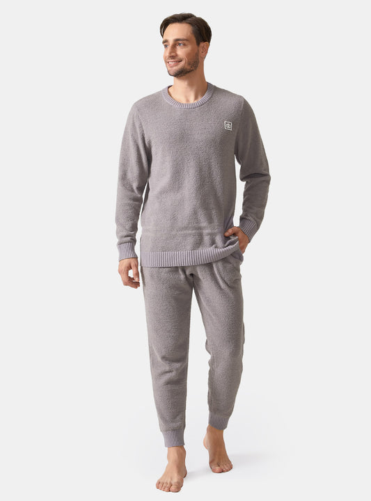 Plush Fleece Crew Neck Pajama Set