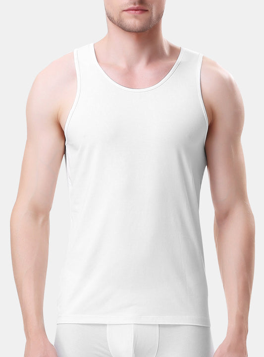 3 Packs Bamboo Rayon Crew Neck Tank Tops