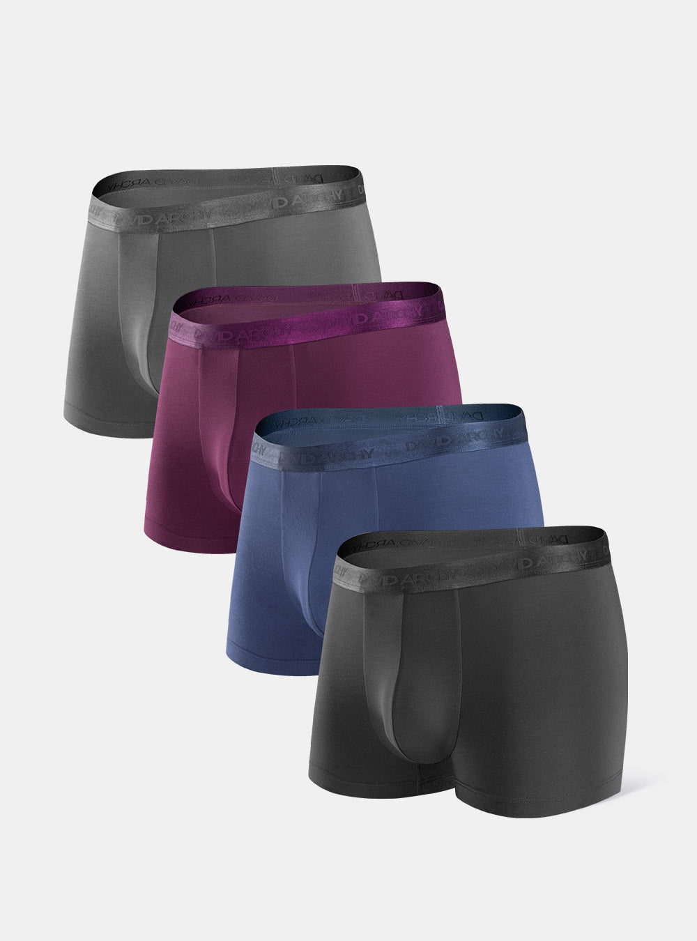 4 Packs Ultra Soft Trunks Micro Modal David Archy Comfortable Mens Underwear Boxer