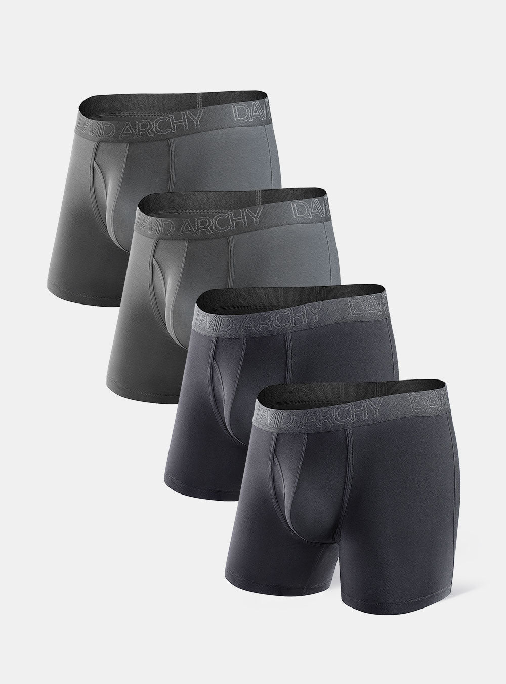 David Archy 4 Packs Trunks Bamboo Rayon Breathable Soft Underwear ...