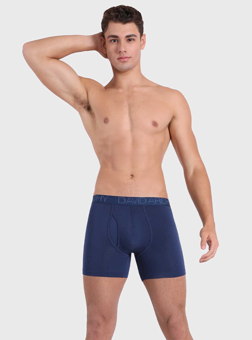 David Archy 4 Packs Trunks Bamboo Rayon Breathable Soft Underwear Shorts  for Men