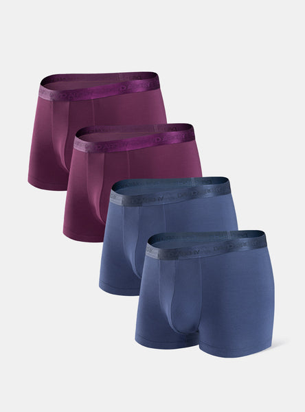 DAVID ARCHY Men's Trunks Underwear 4-Pack - Rayon From Bamboo, No Fly, 3D Pouch, Soft & Breathable - View #5