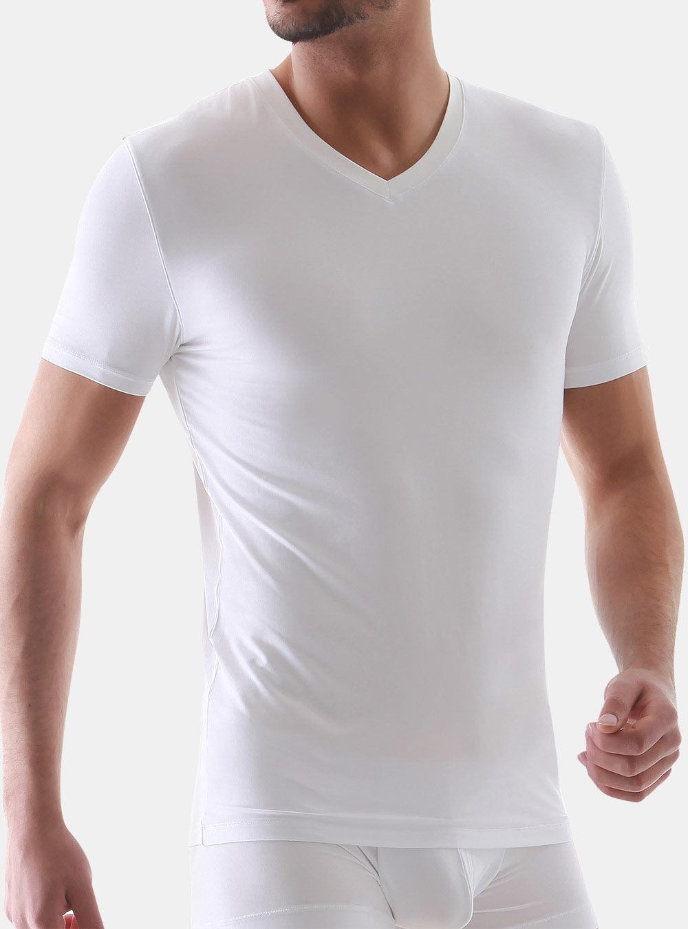 Modal+Spandex Sweatproof High Quality Deep V-neck Men Underwear Sweat White  Fashion Sport Gym Muscle Undershirt In Pad - AliExpress