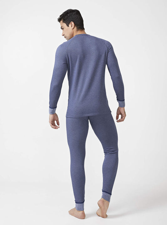 David Archy? Men¡¯s Double Layer Fleece Brushed Stripe Thermal Underwear Set Warm Stretchy Long Johns No Fly-Thermal-David Archy