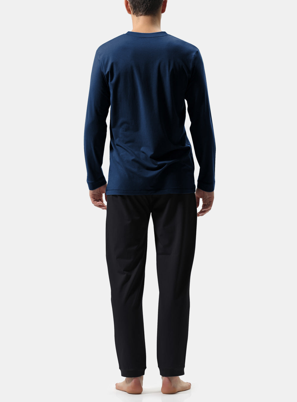 David Archy® Men's Pajamas Set V-Neck Lounge Wear No Fly